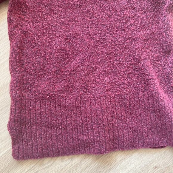 ** madewell Womens Knitted Sweater Mock Neck Marled Maroon Nylon Wool XS - Picture 2 of 10